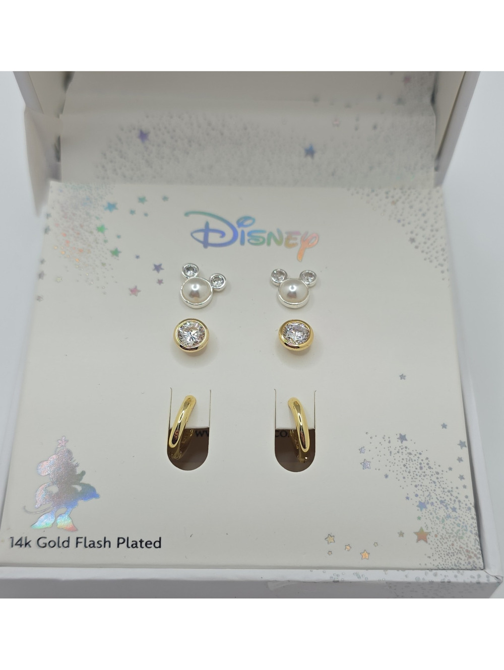 Disney Mickey Mouse 14k Gold Flash Plated Earring Set Style D81500G